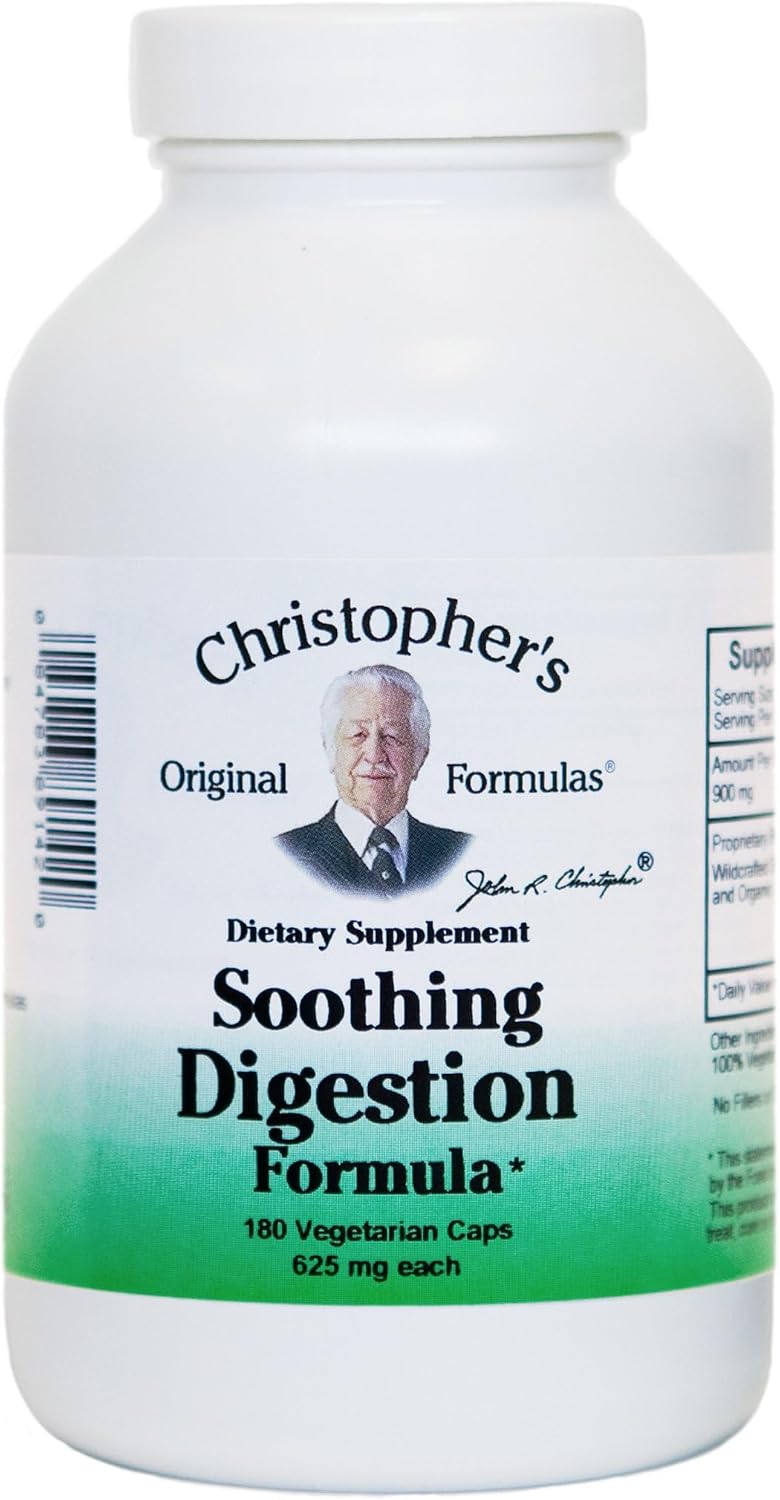 Christopher's Original Formulae Soothing Digestion – 180 Vegetarian Capsules - görsel 1