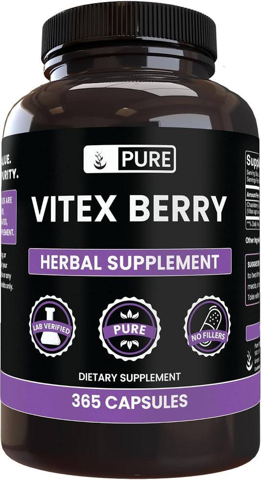 Pure Original Ingredients Vitex Berry (Chasteberry) – 365 Capsules