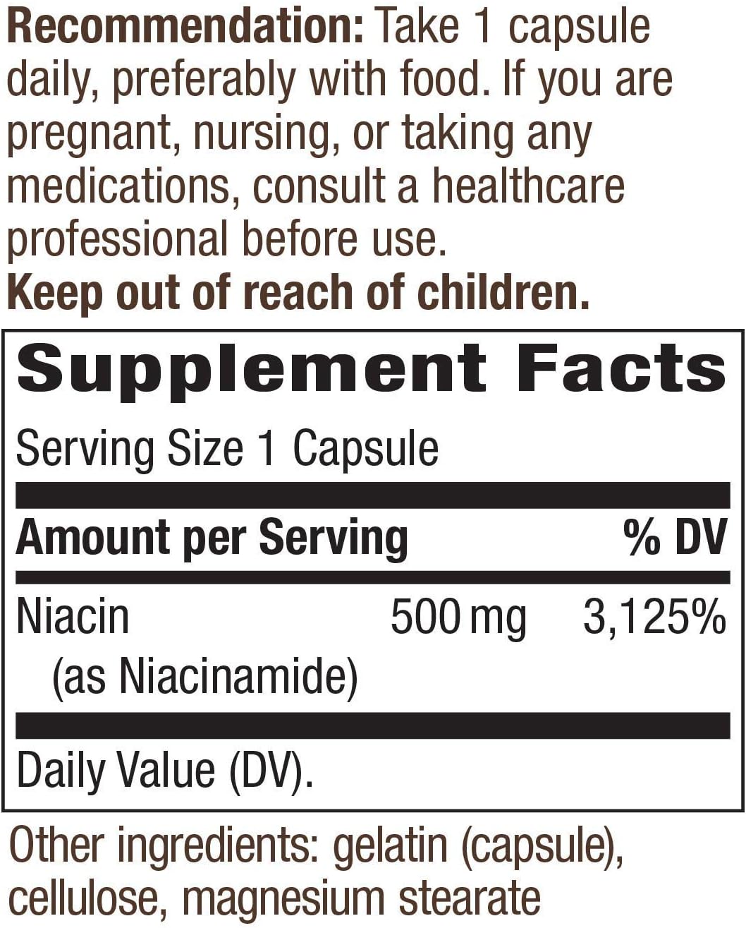 Nature's Way Niacinamide 500mg - 100 Capsules (Pack of 4) - görsel 3