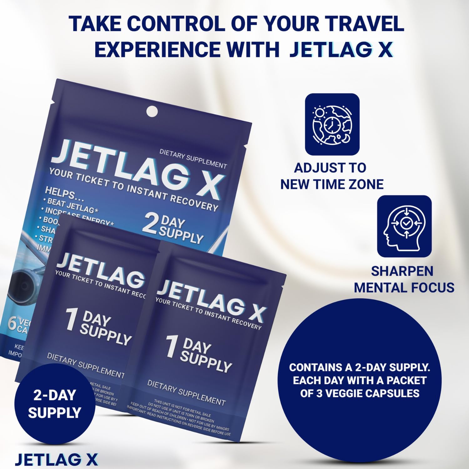 ROCK SOLID JETLAG X - Dietary Supplement for Jet Lag Relief, Energy and Focus - görsel 2