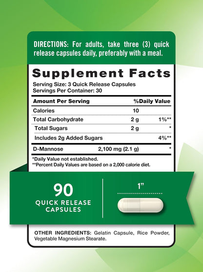 Nature's Truth D-Mannose, 2100 mg, 90 Capsules