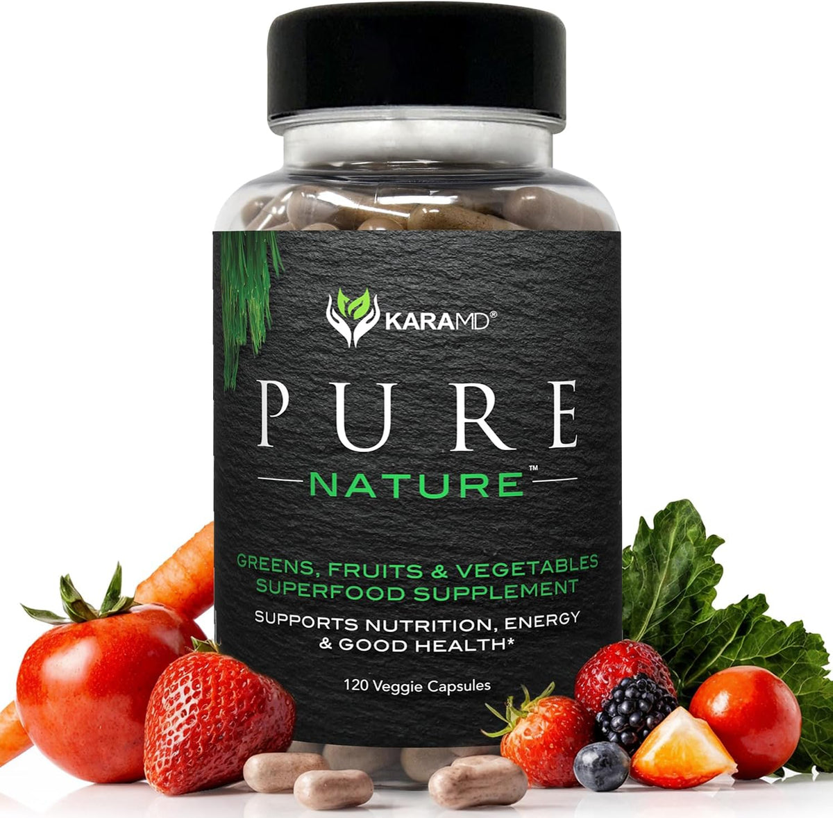 KaraMD Pure Nature Greens, Fruits & Veggies Supplement – Whole Food Multivitamin, 2 Pack - görsel 7