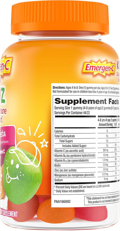 Emergen-C Kidz Daily Immune Support Gummies, Fruit Fiesta, 44 Gummies