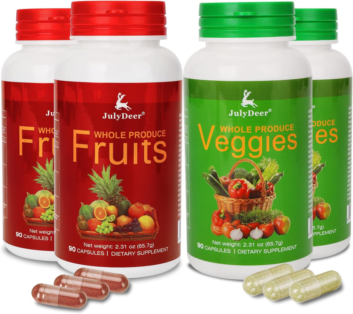 JulyDeer Fruit Supplement – 90 Vegetarian Capsules – 16 Whole Fruits Blend - görsel 10