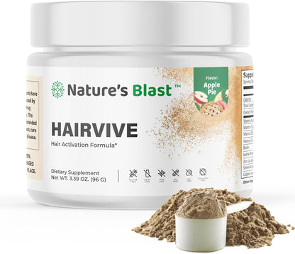 HairVive Women's Hair Growth Food Supplement - with Biotin, Collagen and Saw Palmetto - Apple Pie Flavour, 96 g