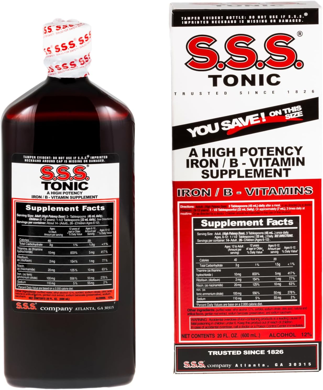 S.S.S. Tonic – High Potency Liquid Iron Supplement with B1, B2, B3 Vitamins - görsel 1
