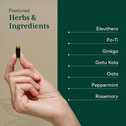 GAIA HERBS PRO Cognitive Formula - Brain Health & Blood Flow Support with Fo-Ti Root, Ginkgo Leaf, & Gotu Kola Leaf - 60 Liquid Phyto-Caps (30 Servings)