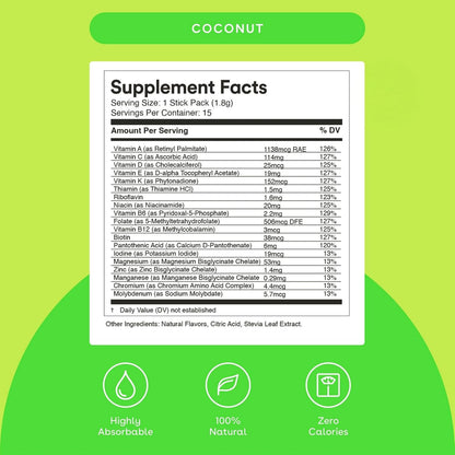 MIXHERS Multi - Women's Multivitamin Drink Mix - Coconut - 15 Packets