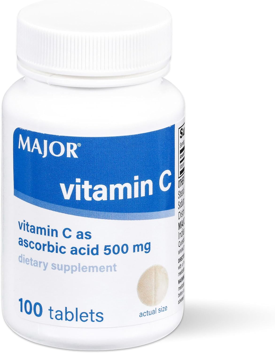 MAJOR Vitamin C-500 mg Ascorbic Acid – Vitamin C Tablets – Food Supplement – 100 Tablets (1 Pack) - görsel 1