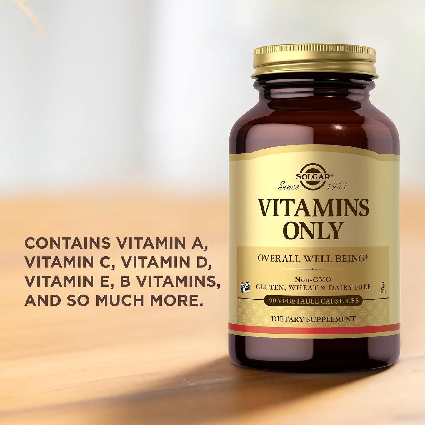 Solgar Vitamins Only Multivitamin Supplement, 90 Vegetable Capsules - görsel 5