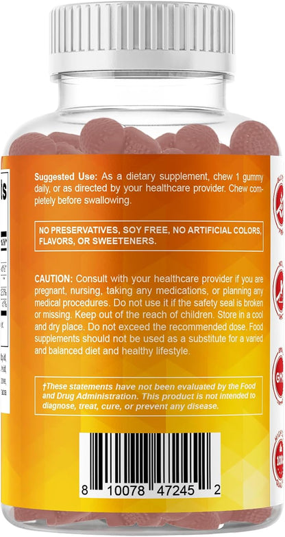 Vitamatic Sugar Free Vitamin D3 2000 IU Gummies - Peach Flavour, 120 Count
