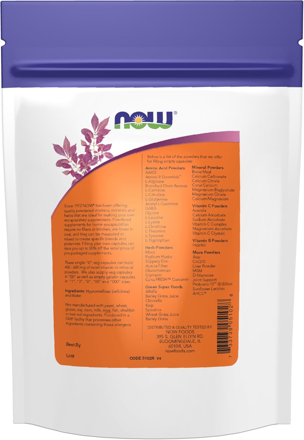 NOW Foods Empty Vegetarian Capsules, Size "0", 300 Count - görsel 2