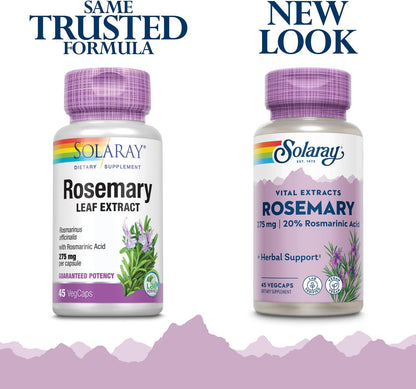SOLARAY Guaranteed Potency Rosemary Leaf Extract - 275 mg, 45 Vegetable Capsules
