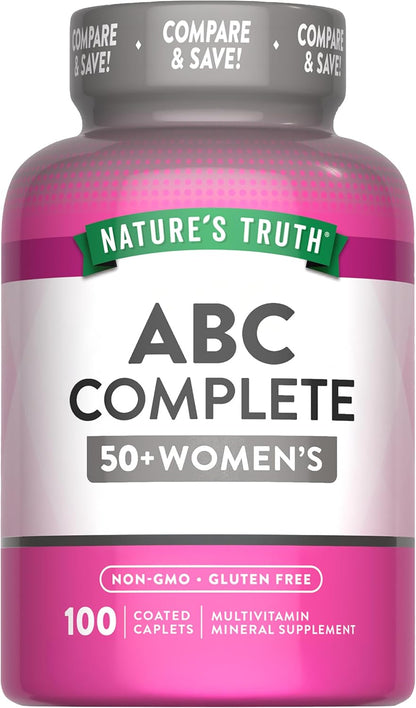 Nature's Truth Multivitamin for Women with Iron | 100 Coated Caplets | Non-GMO & Gluten-free