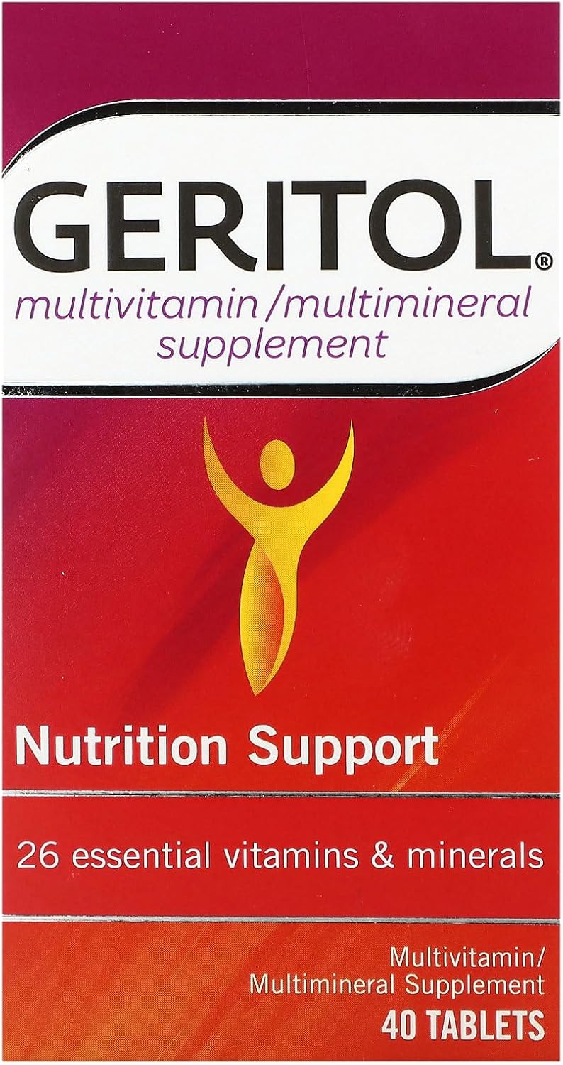 Geritol Multivitamin Food Supplement with B-Vitamins, Antioxidants, Vitamins C, E, D & Iron, 26 Essential Vitamins & Minerals, Gluten-Free, Non-GMO, 40 Tablets - görsel 1