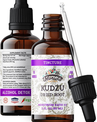 Kudzu Extract – Organic Kudzu Root Supplement – Non-Alcohol Glycerite – Made in USA – 60 ml