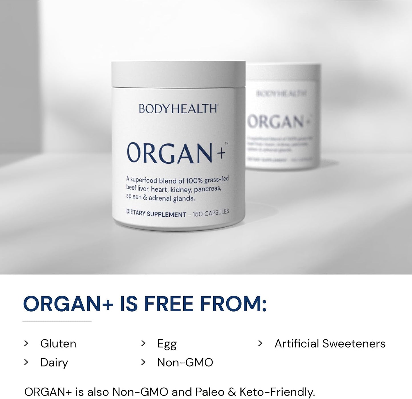 BodyHealth Organ+ Grass-Fed Glandular Organ Complex - 150 Capsules - görsel 5