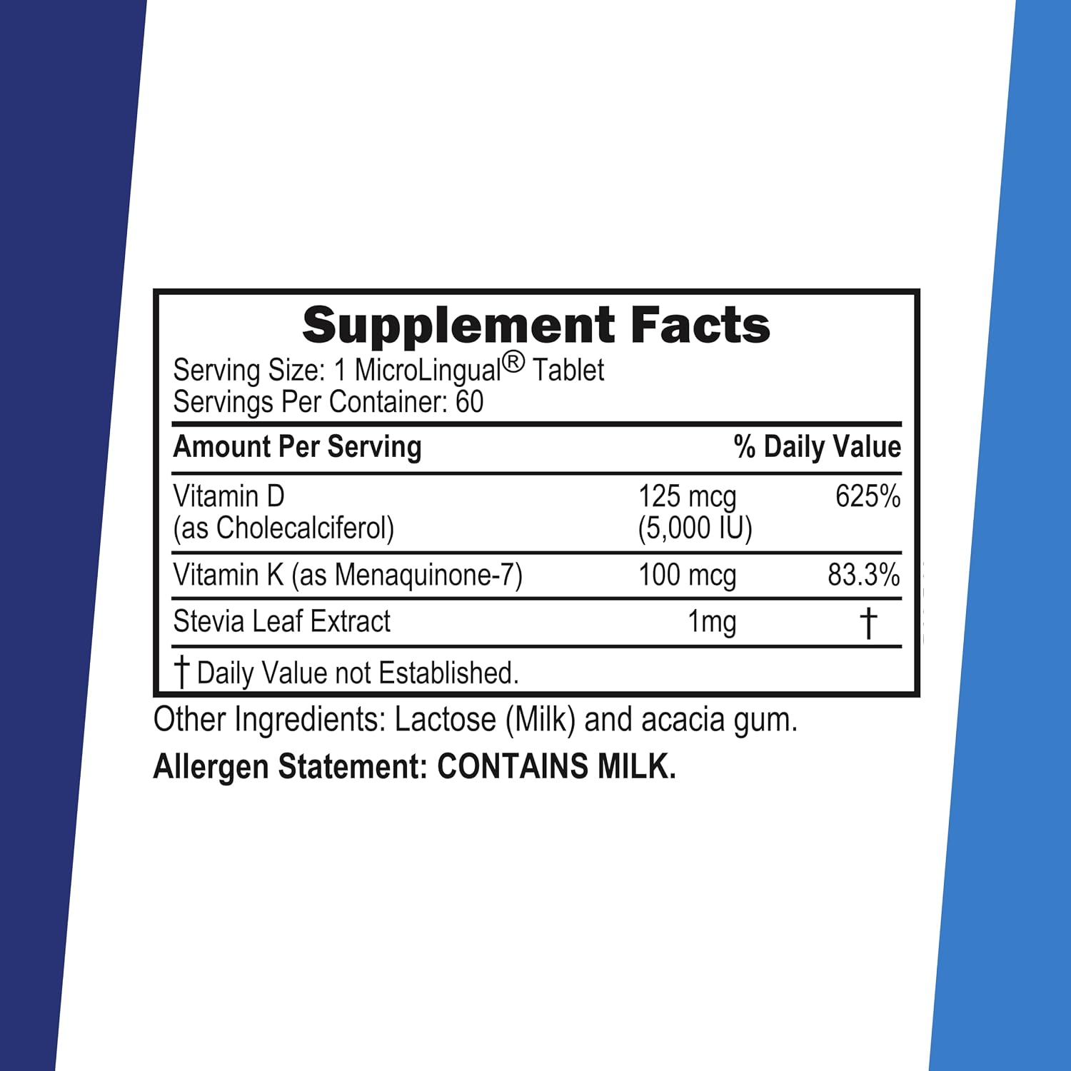 Superior Source Vitamin D3 5,000 IU with K2 (MK-7) 100 mcg - MicroLingual Quick Dissolve Tablets, 60 Count - görsel 2