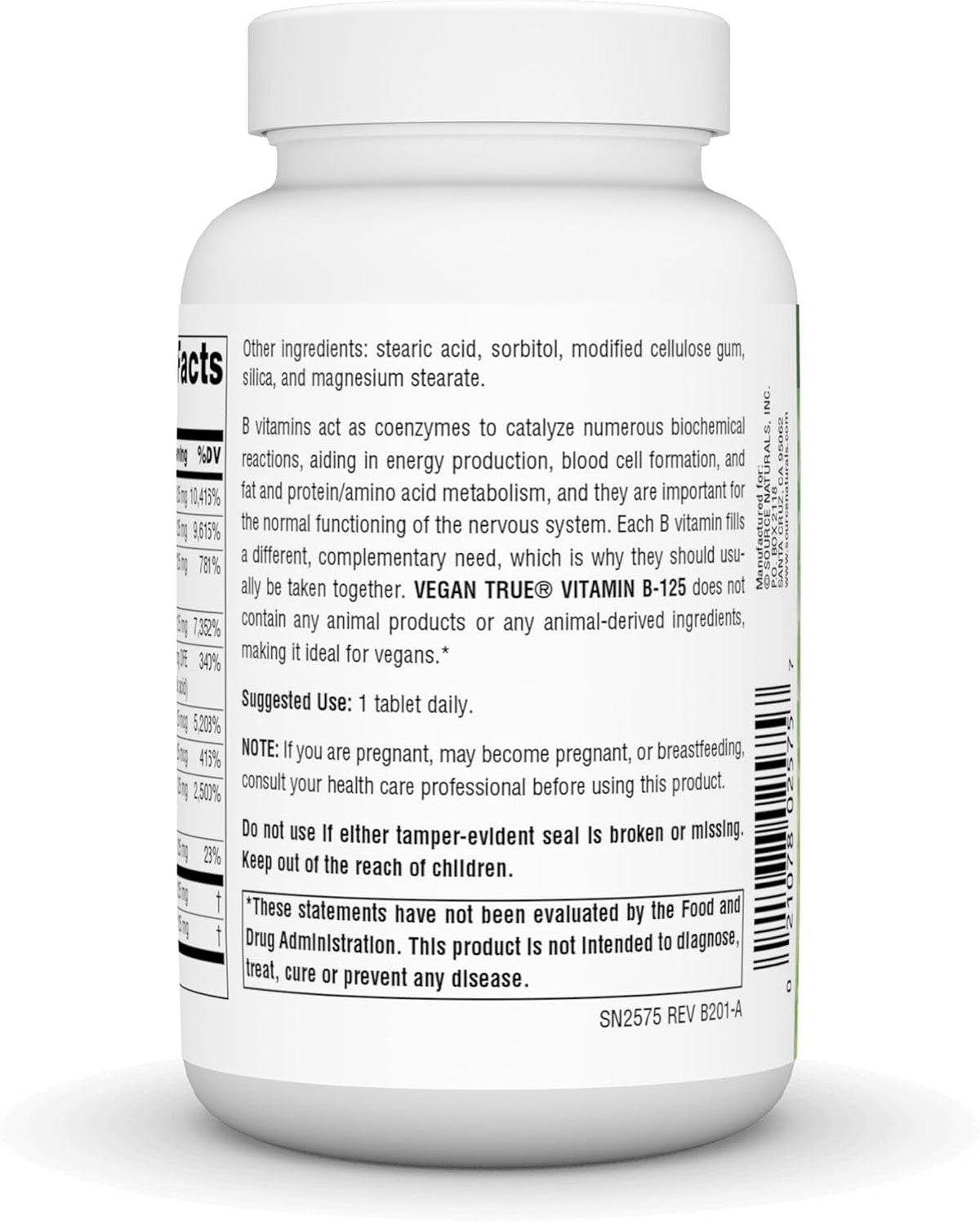 Source Naturals Vegan True B-125, 125 mg - 60 Tablets - görsel 3