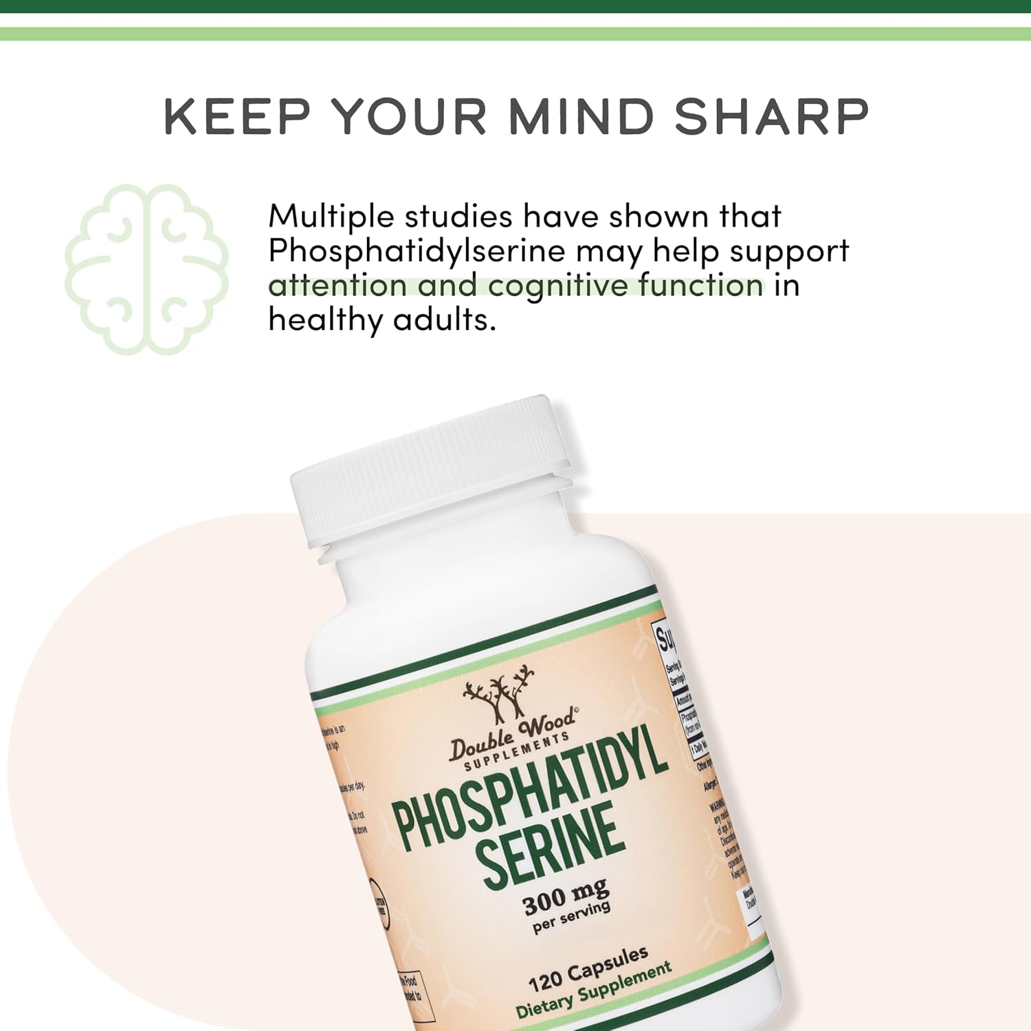 Phosphatidylserine Supplement 300mg Per Serving, 120 Capsules by Double Wood - görsel 5