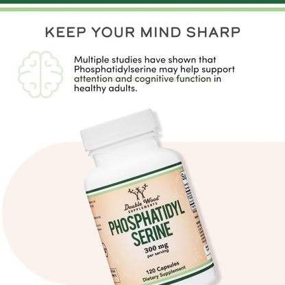 Phosphatidylserine Supplement 300mg Per Serving, 120 Capsules by Double Wood