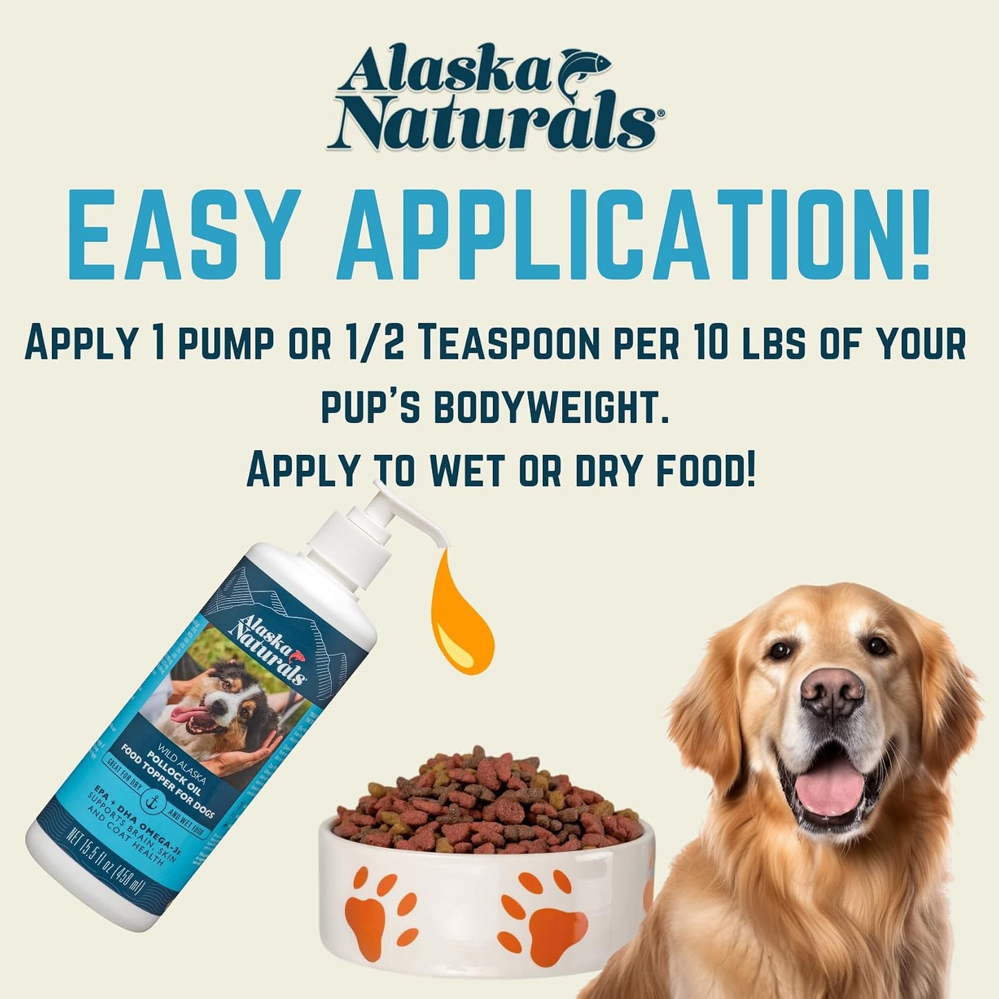 Alaska Naturals Wild Alaskan Fish Oil Supplement for Dogs - Omega-3 EPA DHA - 946 ml Pump - görsel 5