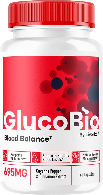 GlucoBio Capsules - Official Gluco Bio Advanced Formula Support Pills - Maximum Strength, Natural Gluco Bio Supplement for Overall Health & Wellbeing Reviews, 60 Capsules (1 Month)