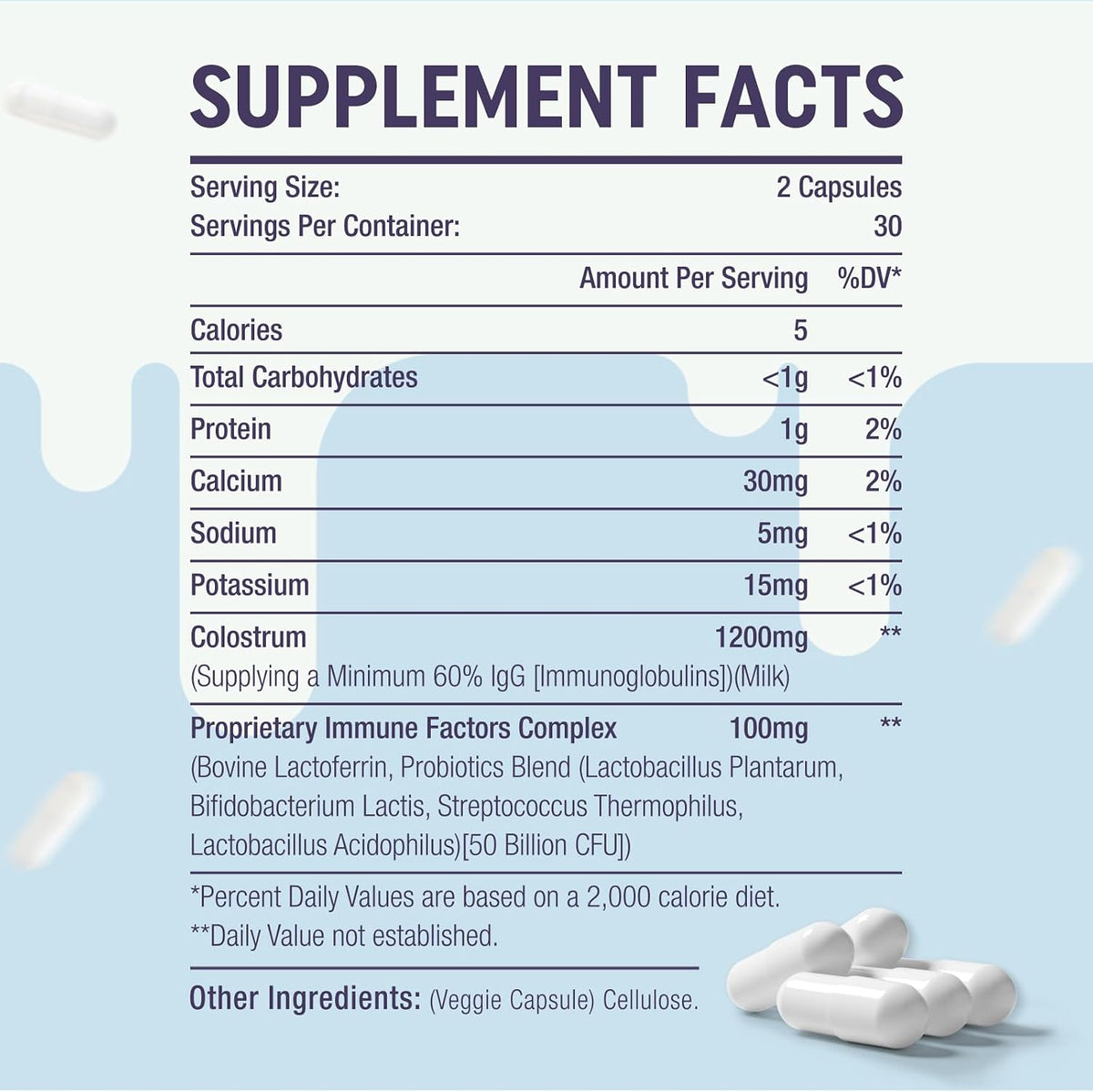 Yonrave Bovine Colostrum Capsules 1300mg - Extra High 60% IgG - Immune, Gut, Bone & Exercise Support - 60 Capsules - görsel 2
