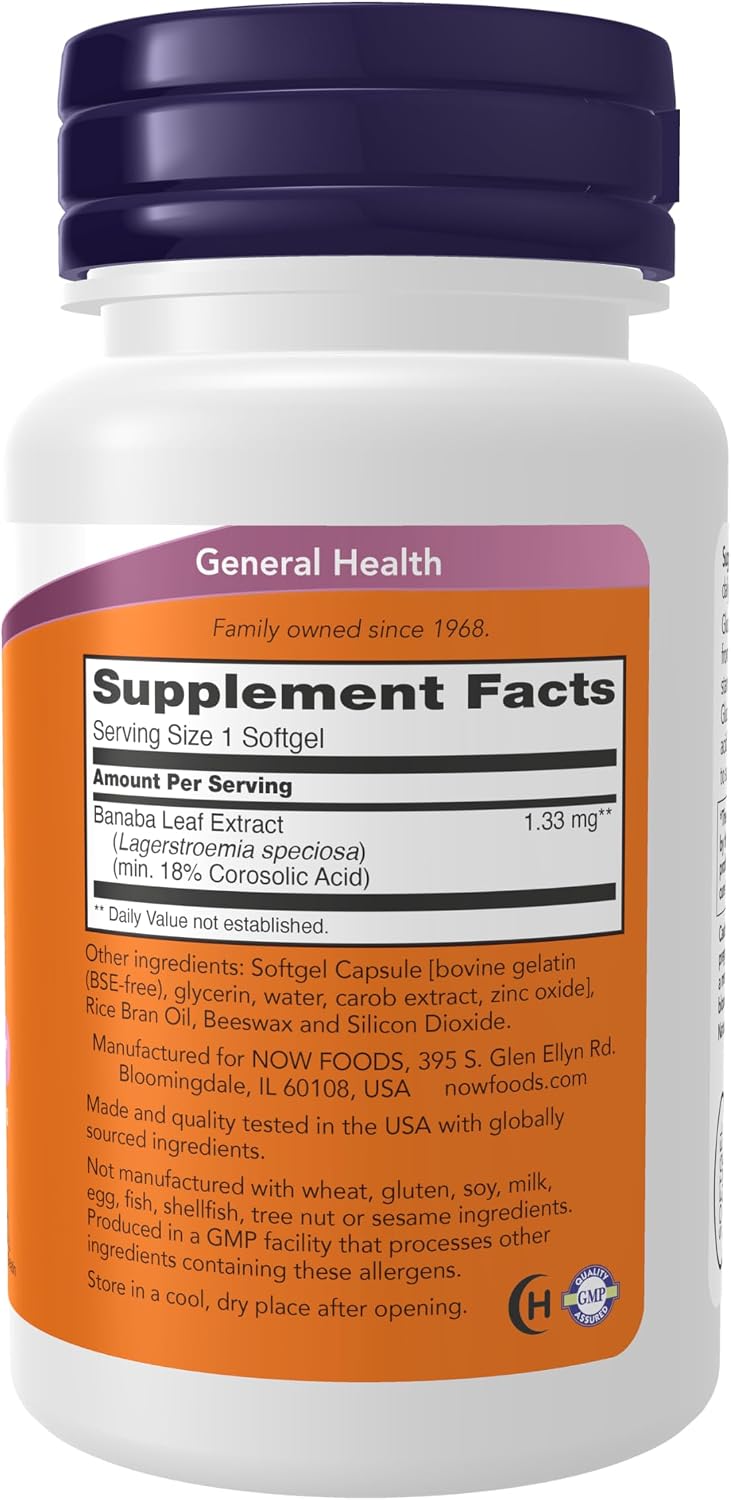 NOW Foods GlucoFit with 18% Corosolic Acid, 60 Softgels - görsel 2