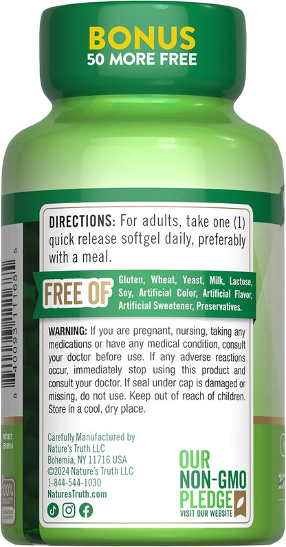 Nature's Truth Vitamin D3 5000 IU (125 mcg) - 300 Softgels - High Potency Vitamin D Supplement