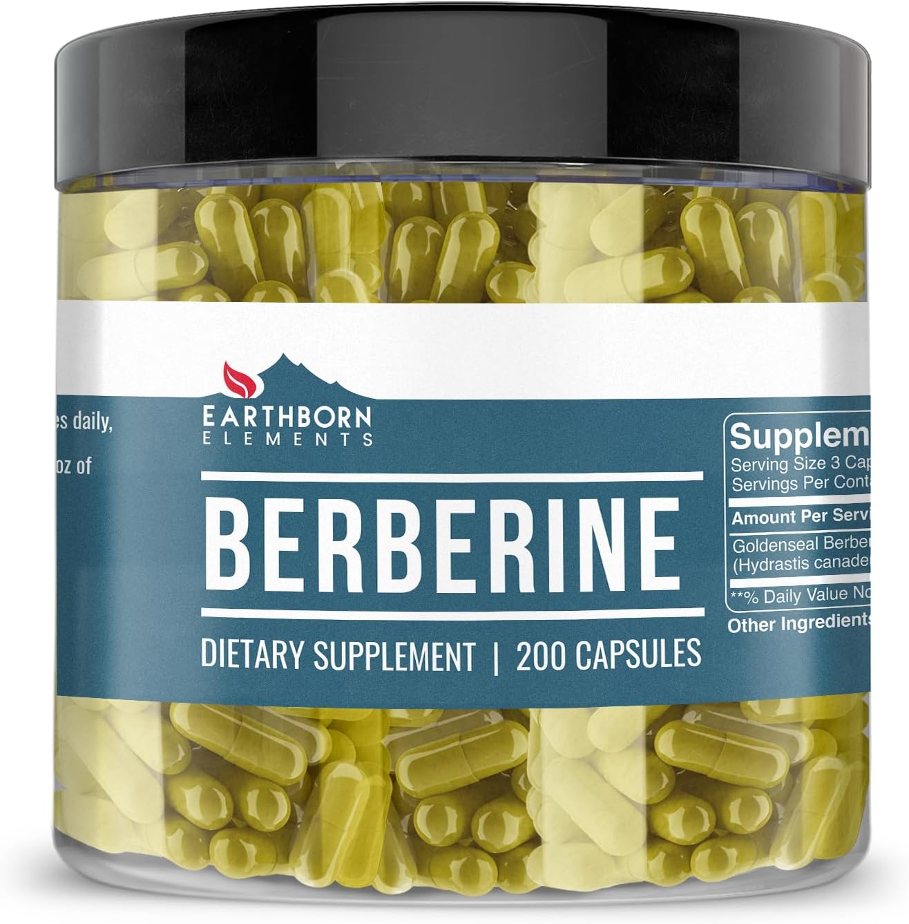 Earthborn Elements Berberine 200 Capsules – Pure and Undiluted, No Additives - görsel 1
