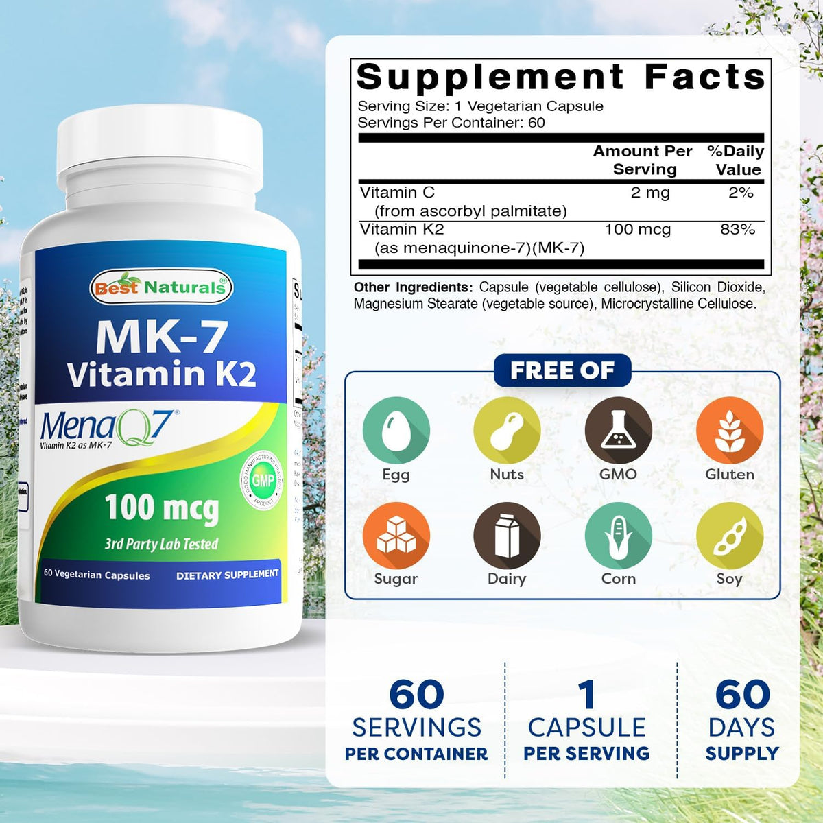 Best Naturals MK-7 100 mcg 60 Capsules - görsel 2