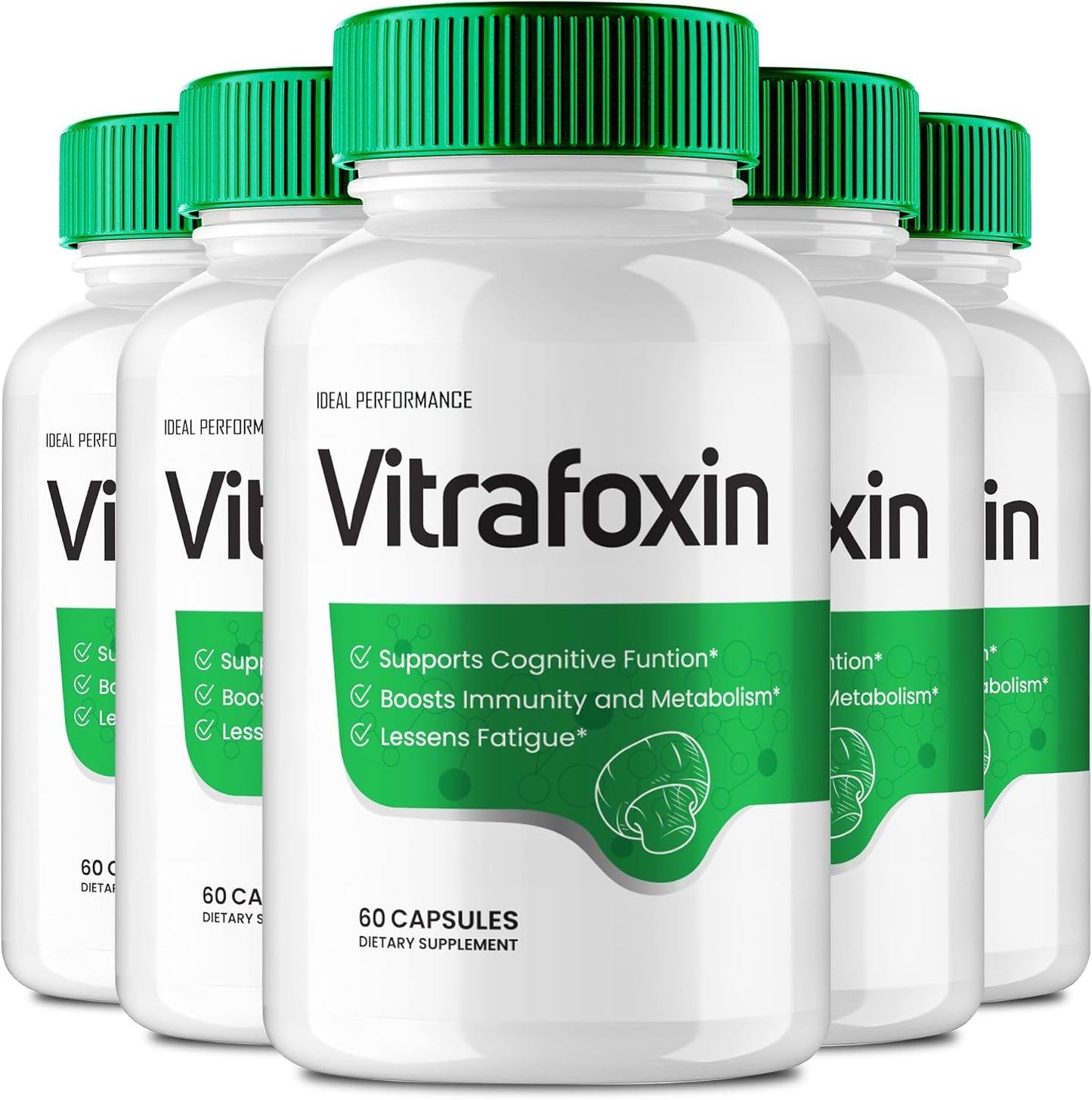 IDEAL PERFORMANCE Vitrafoxin Capsules for Nerve and Brain Health - Maximum Strength Nootropic All Natural Support (5 Pack) - görsel 1