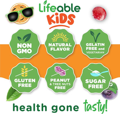 Lifeable Sugar Free Kids Biotin Gummies | 5000 mcg | Great Taste Biotin Supplement for Hair, Skin and Nail Health | Hair Vitamins for Kids, Boys and Girls | 90 Gummies
