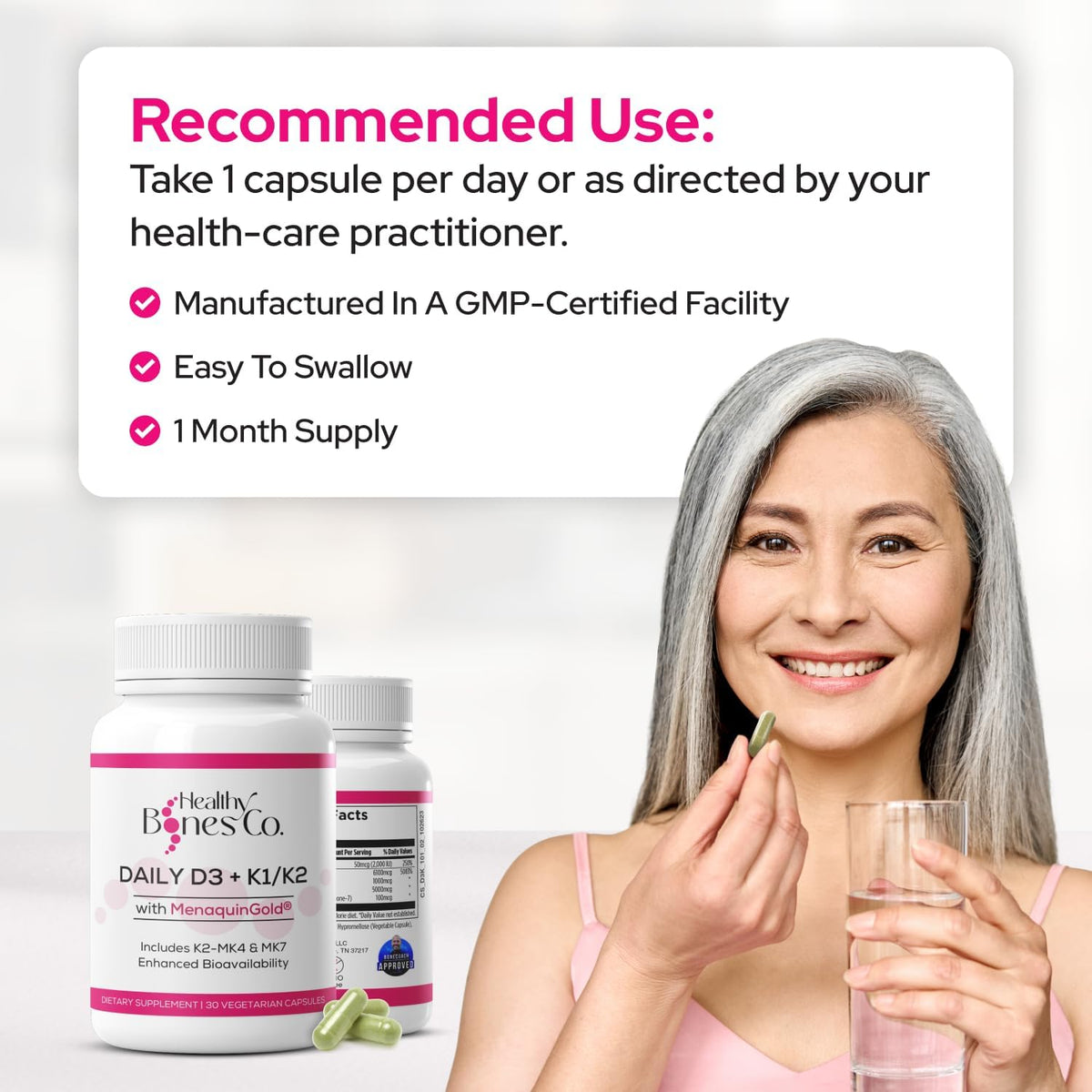 Premium D3 K2 - Full Spectrum Vitamin D3 K2, 2000 IU D3 + MK7 + MK4 + K1, 30 Capsules - görsel 5