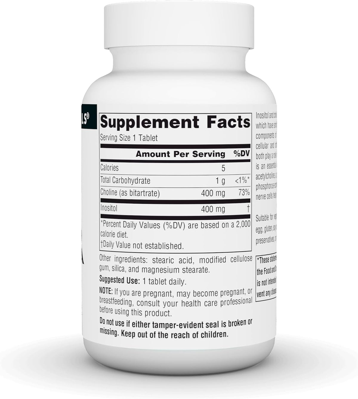 Source Naturals Inositol & Choline – Supports Normal Nerve Function* – 800 mg – 50 Vegetarian Tablets - görsel 3