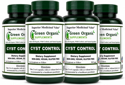 Green Organic Supplements Cyst, Breast Cyst – 90 Vegetarian Capsules, High Absorbable, Non-GMO, Gluten-Free (Pack of 4)