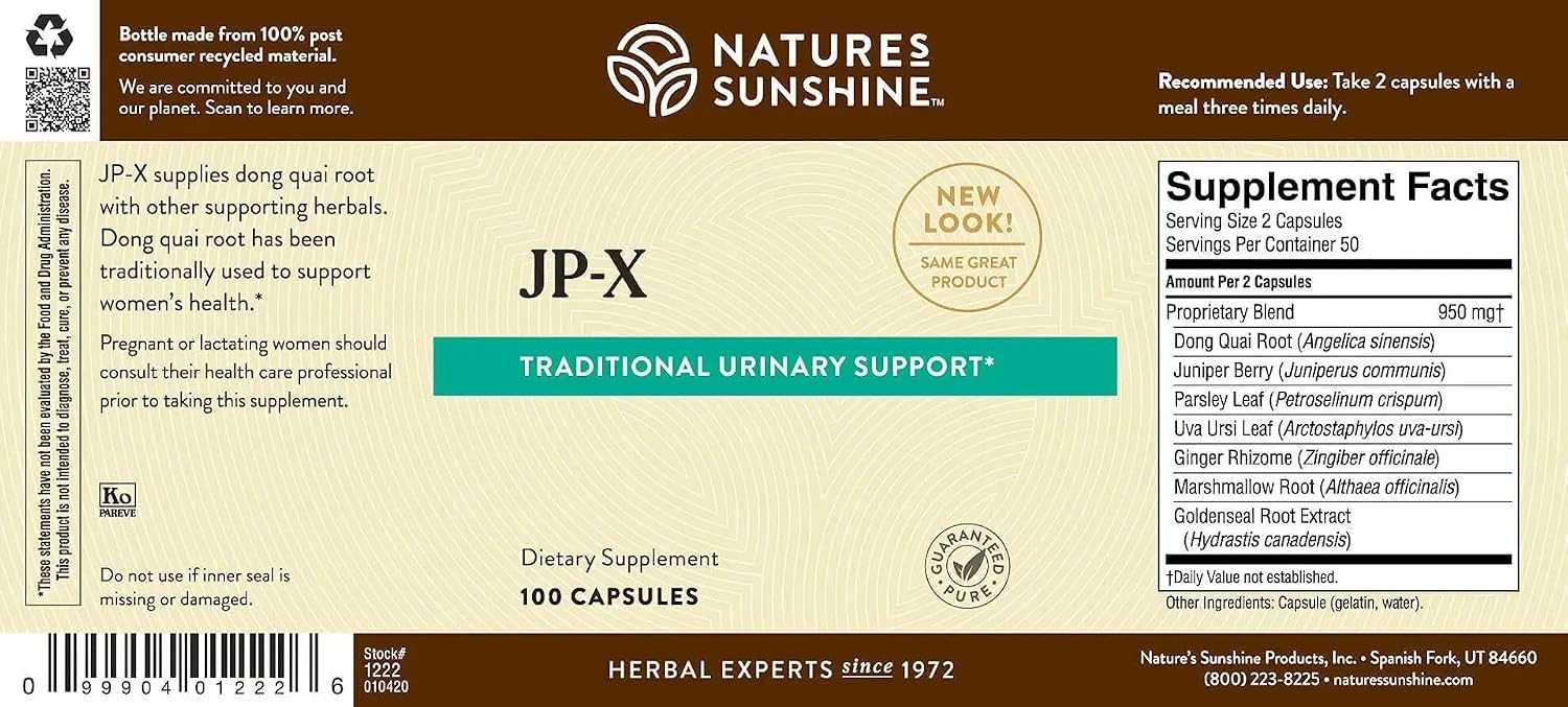 Nature's Sunshine JP-X - Herbal Supplement for Women's Health, 100 Capsules - görsel 3