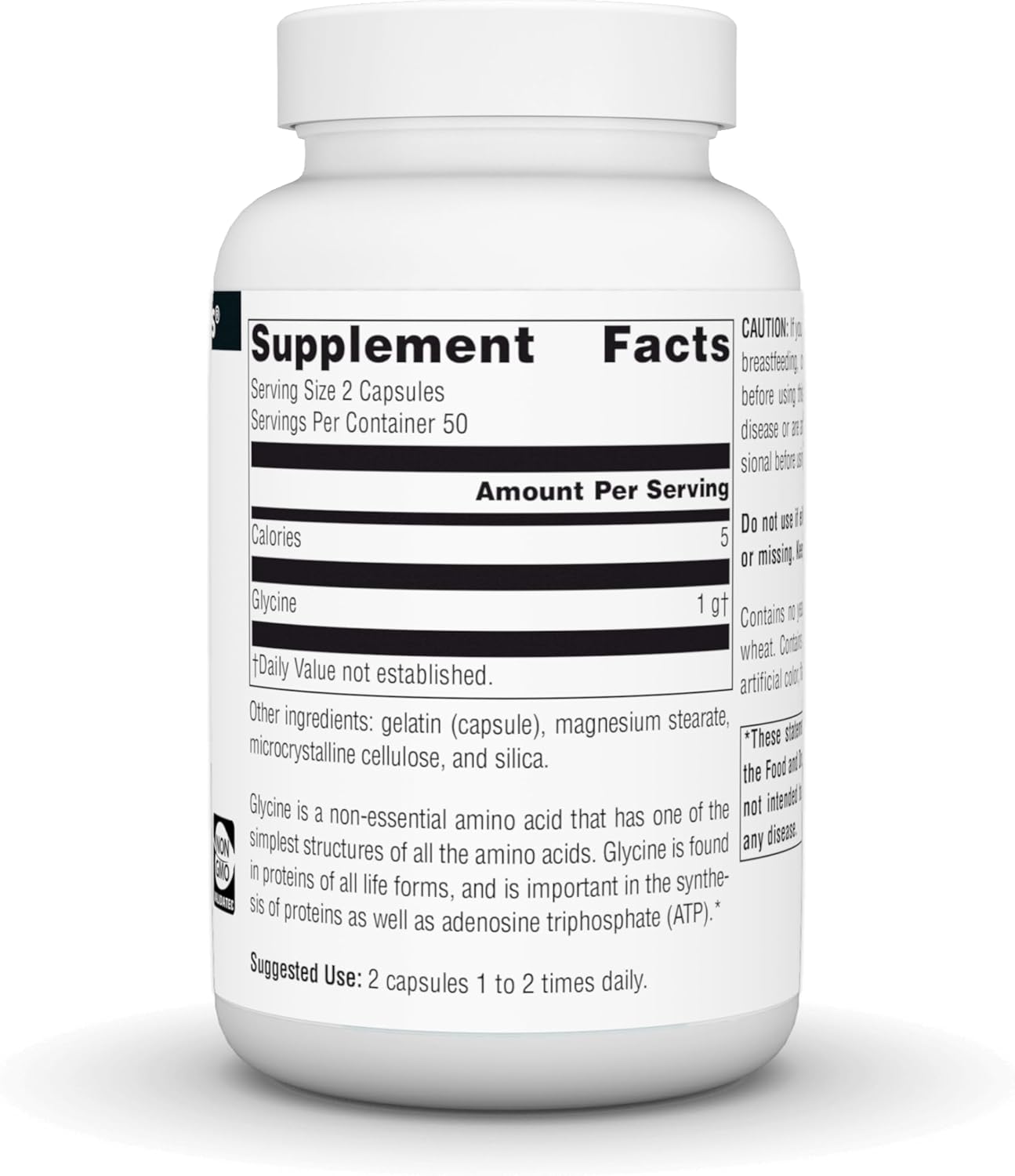 Source Naturals Glycine, 500 mg, 100 Capsules - görsel 3