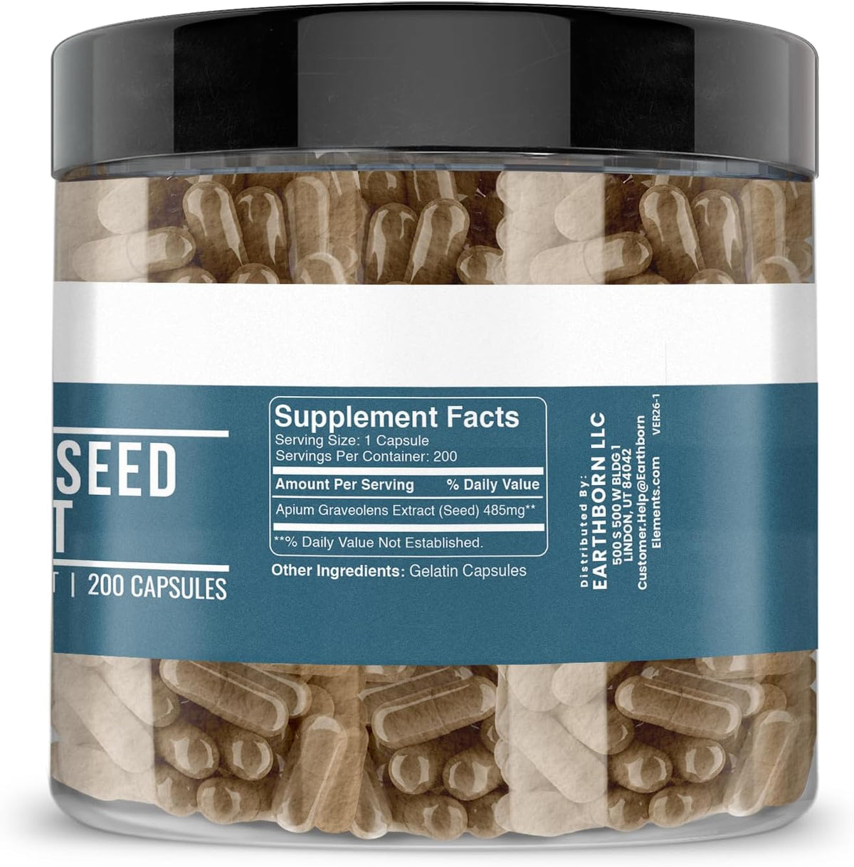 Earthborn Elements Celery Seed Extract 200 Capsules, Pure and Undiluted, No Additives - görsel 2