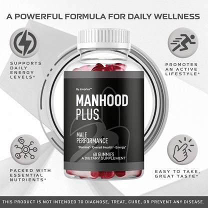 Manhood Plus Gummies for Men - 1050mg Gummy (60 Gummies)