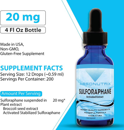 Absonutrix Activated and Stabilised Sulforaphane, 20 mg, 200 Servings, Liquid Drops