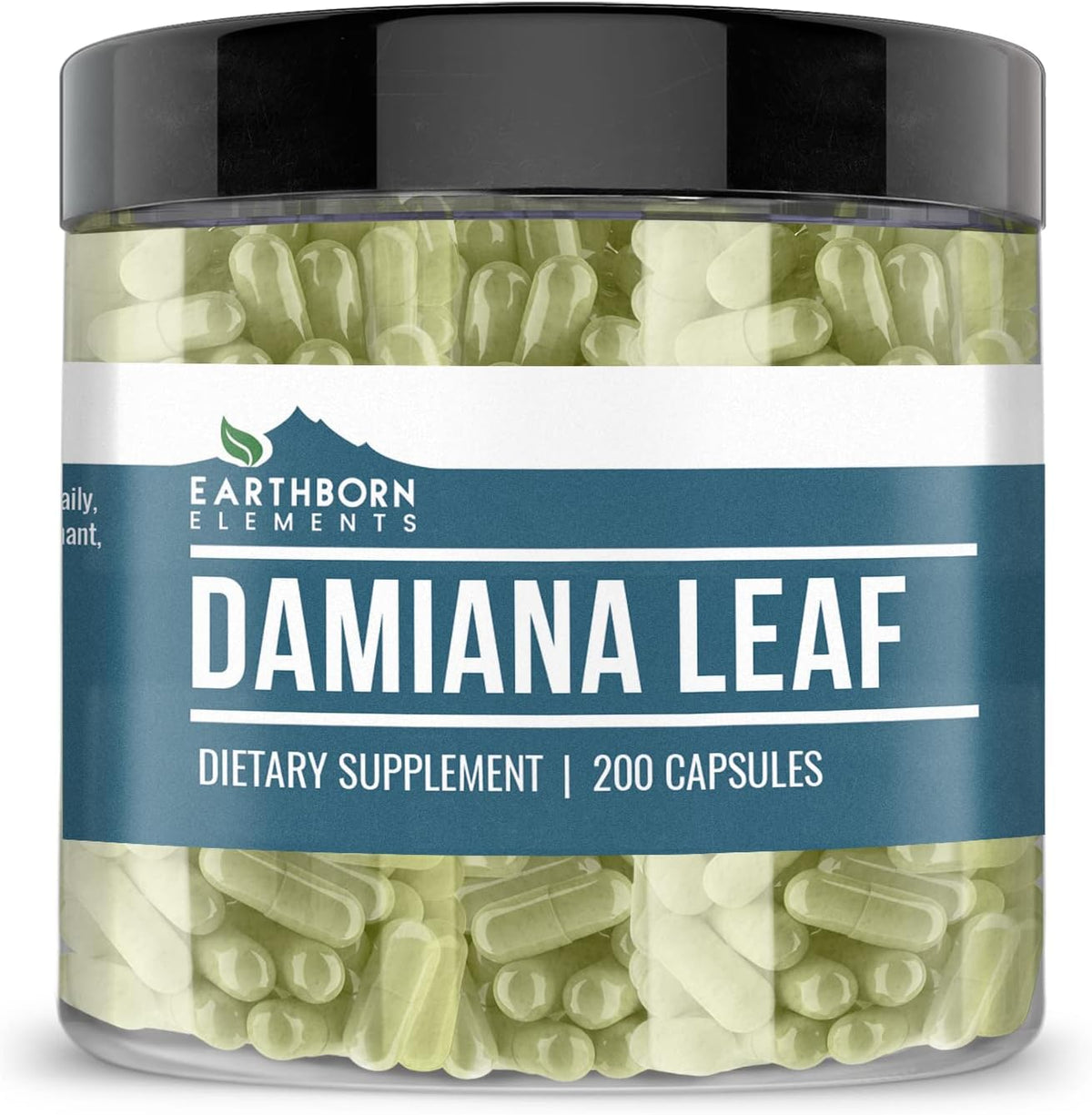 Earthborn Elements Damiana Leaf 200 Capsules, Pure and Undiluted, No Additives - görsel 1