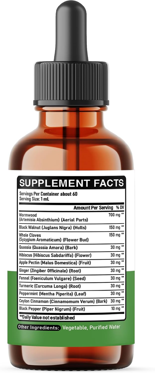 DEDICAD 12in1 Wormwood Liquid Drops – Black Walnut & Herbal Tincture, 60-Day Supply - görsel 8