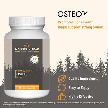 Mountain Peak Nutritionals Osteo Supplement - Bone Support with Vitamins D3, K2, Calcium, and Magnesium (120 Veg Capsules)