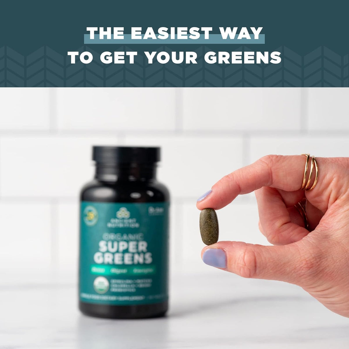 Ancient Nutrition Organic Super Greens with Probiotics - 90 Tablets (30 Servings) - görsel 6