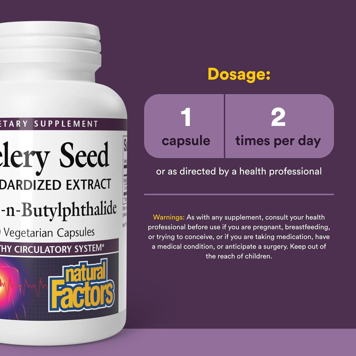 Celery Seed Extract by Natural Factors – 60 Capsules - görsel 3