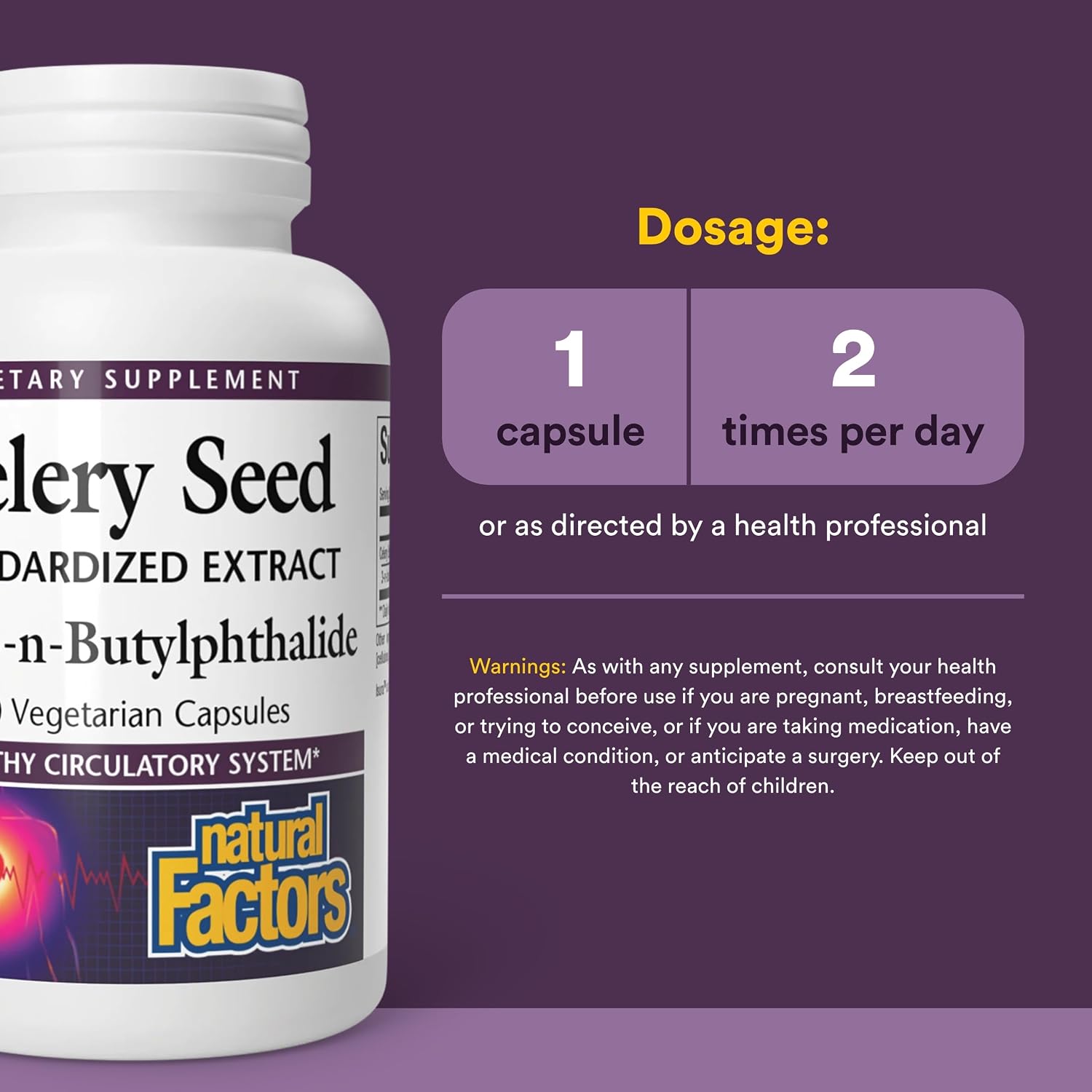 Celery Seed Extract by Natural Factors – 60 Capsules - görsel 3