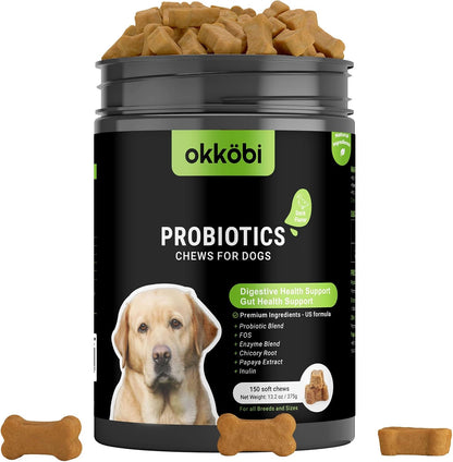 OKKÖBI Probiotics for Dogs Chews – Beef Flavour – 60 Chews