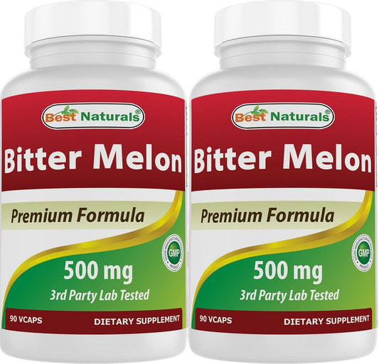 Best Naturals Bitter Melon 500 mg, 90 Vegetarian Capsules (Pack of Two)